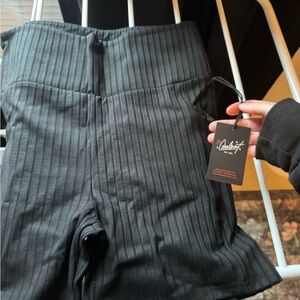 Girrlscout Phoenix Black Ribbed High-Waisted Shorts